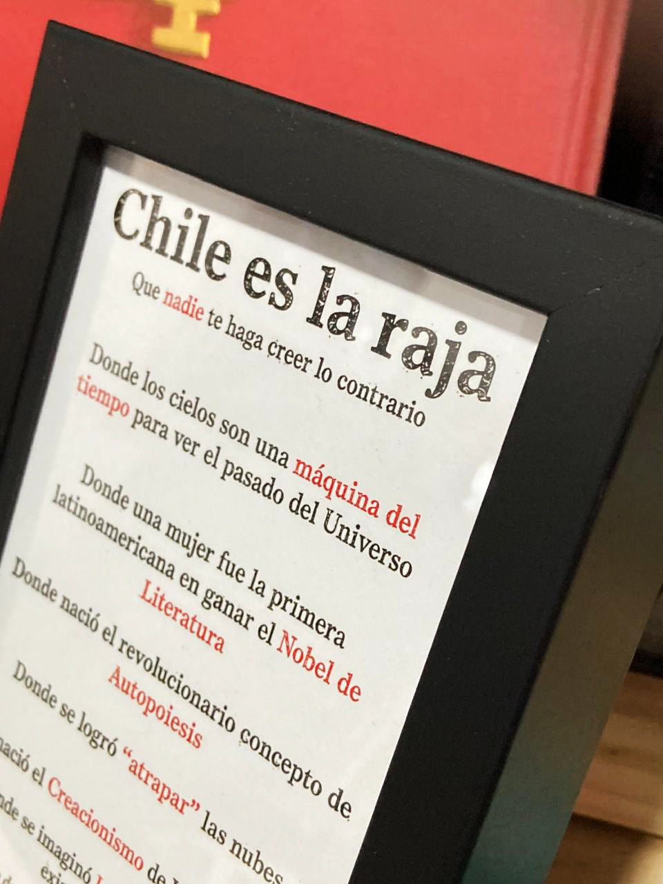 Cuadro Chile es la raja (10x15 cm)